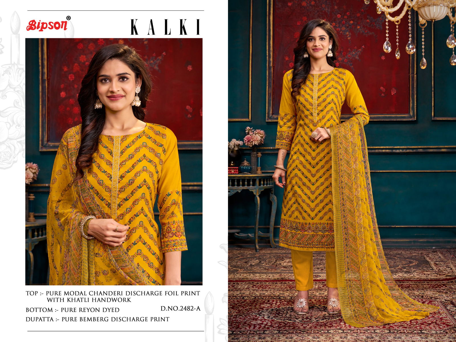 Kalki 2482 By Bipson Pure Modal Printed Dress Material Wholesale Shop In Surat